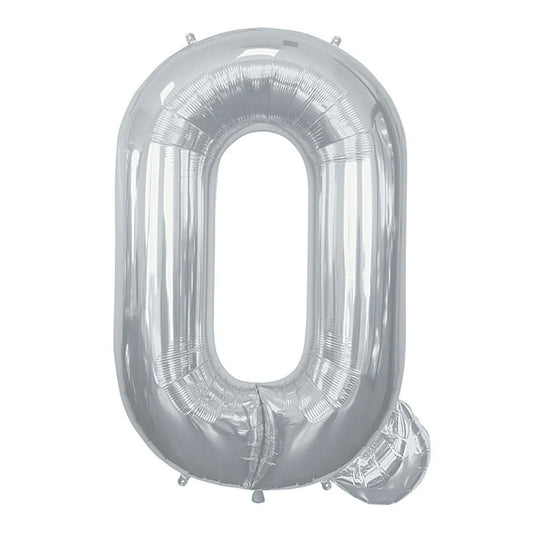Balloon Silver White - Letter Q