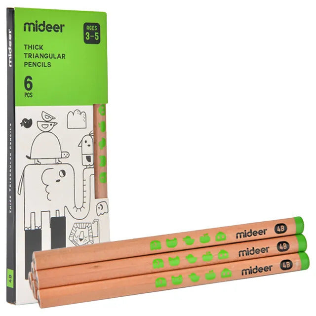 Mideer - Triangular Pencil 4B - 6 Pieces