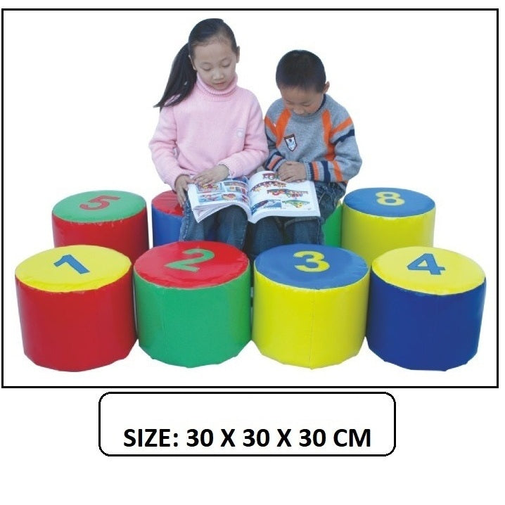 Round Ottoman Numbered Seating