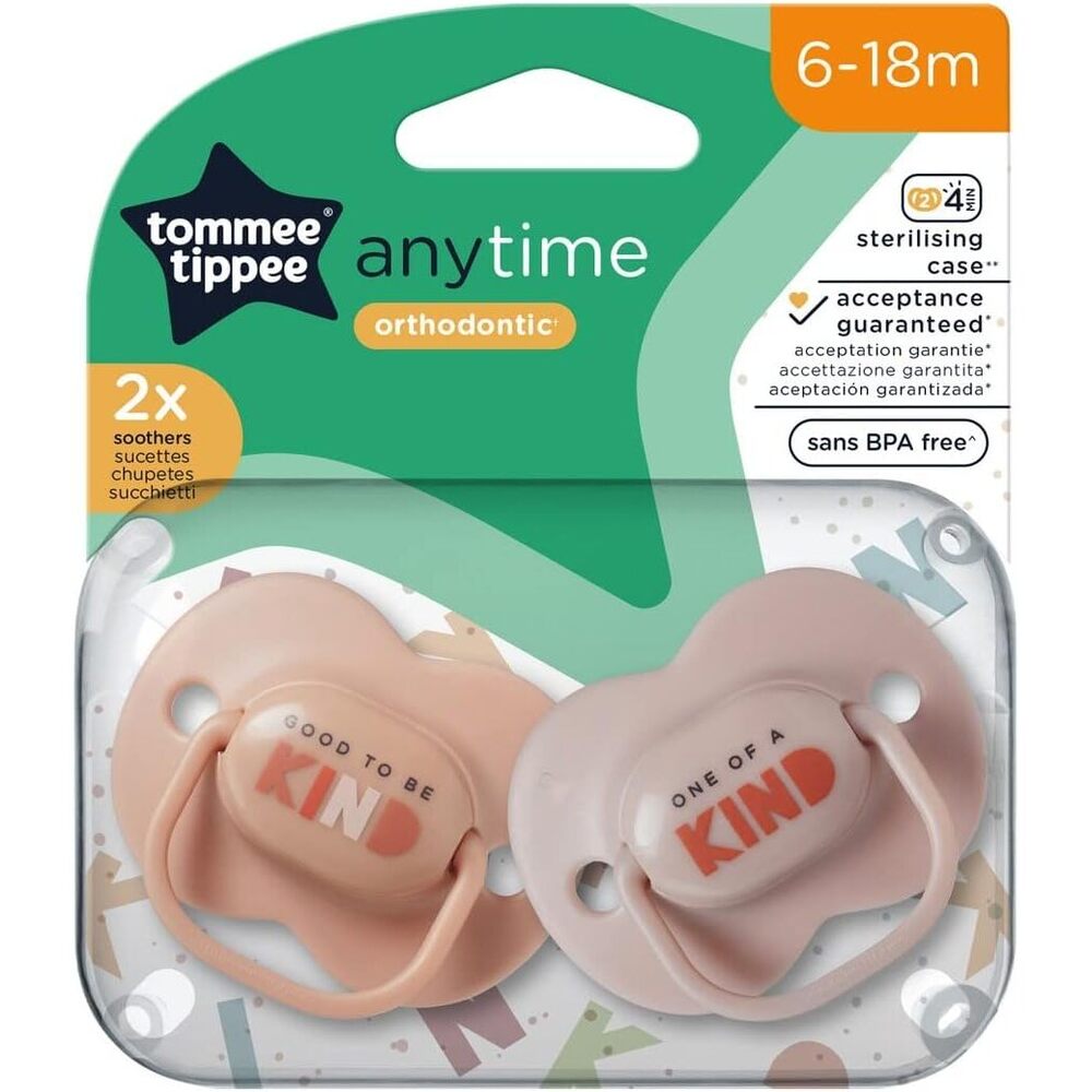 Tommee Tippee - 2 X Anytime Soother 6-18M - Beige
