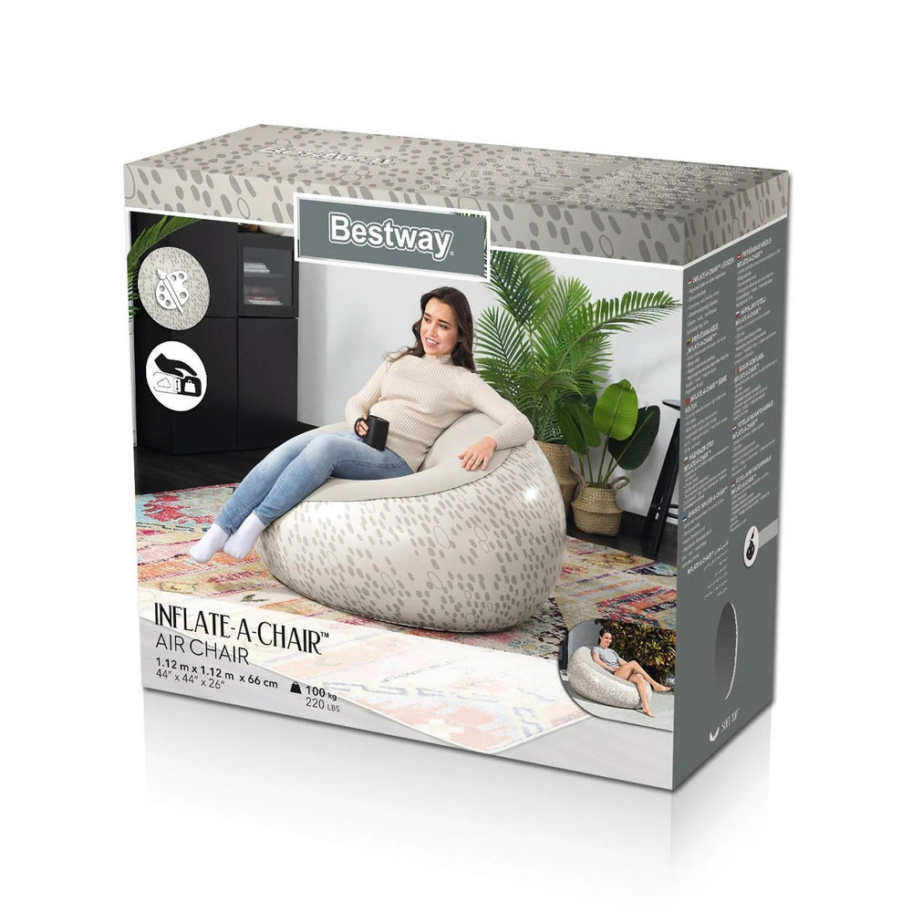 Bestway - Inflate - Air Chair - Cream Colour - 1.12M X 1.12M X 66Cm