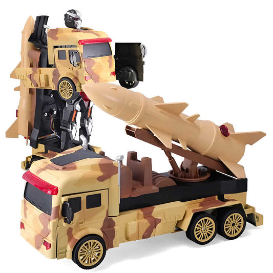 Funny Box - Rc Light Spray 2.4G Military Camouflage Transformer Car 1:12 - Yellow