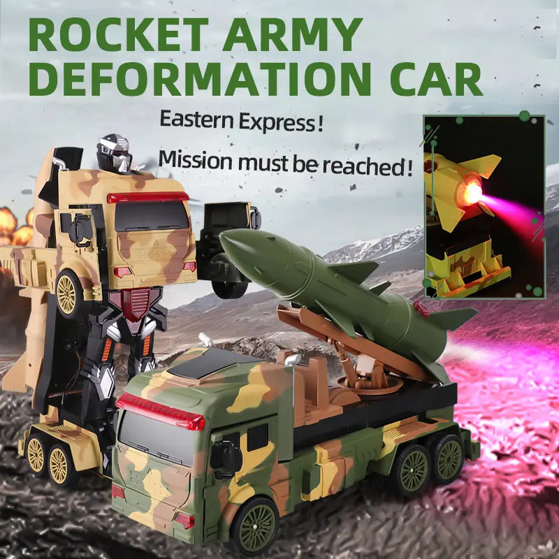 Funny Box - Rc Light Spray 2.4G Military Camouflage Transformer Car 1:12 - Yellow