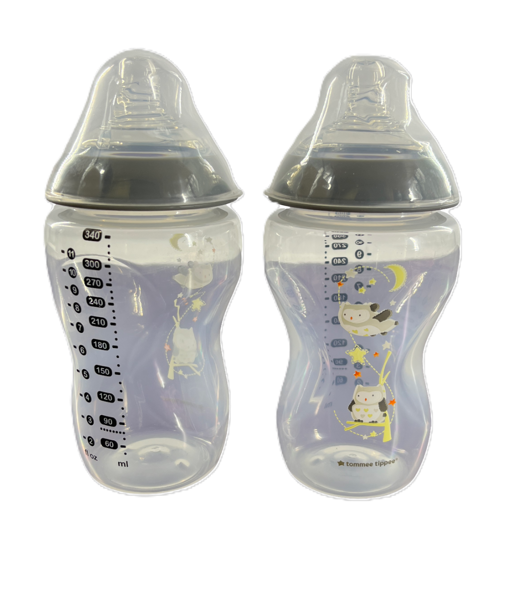 Tommee Tippee - Easi-Vent Decorative Feeding Botommee Tippeele Bpa Free 2X340Ml - Grey