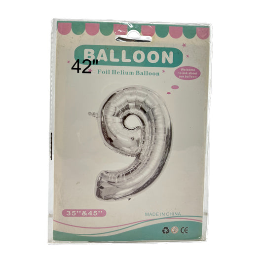 Teeela - Foil Hellium Balloon 9 - Silver