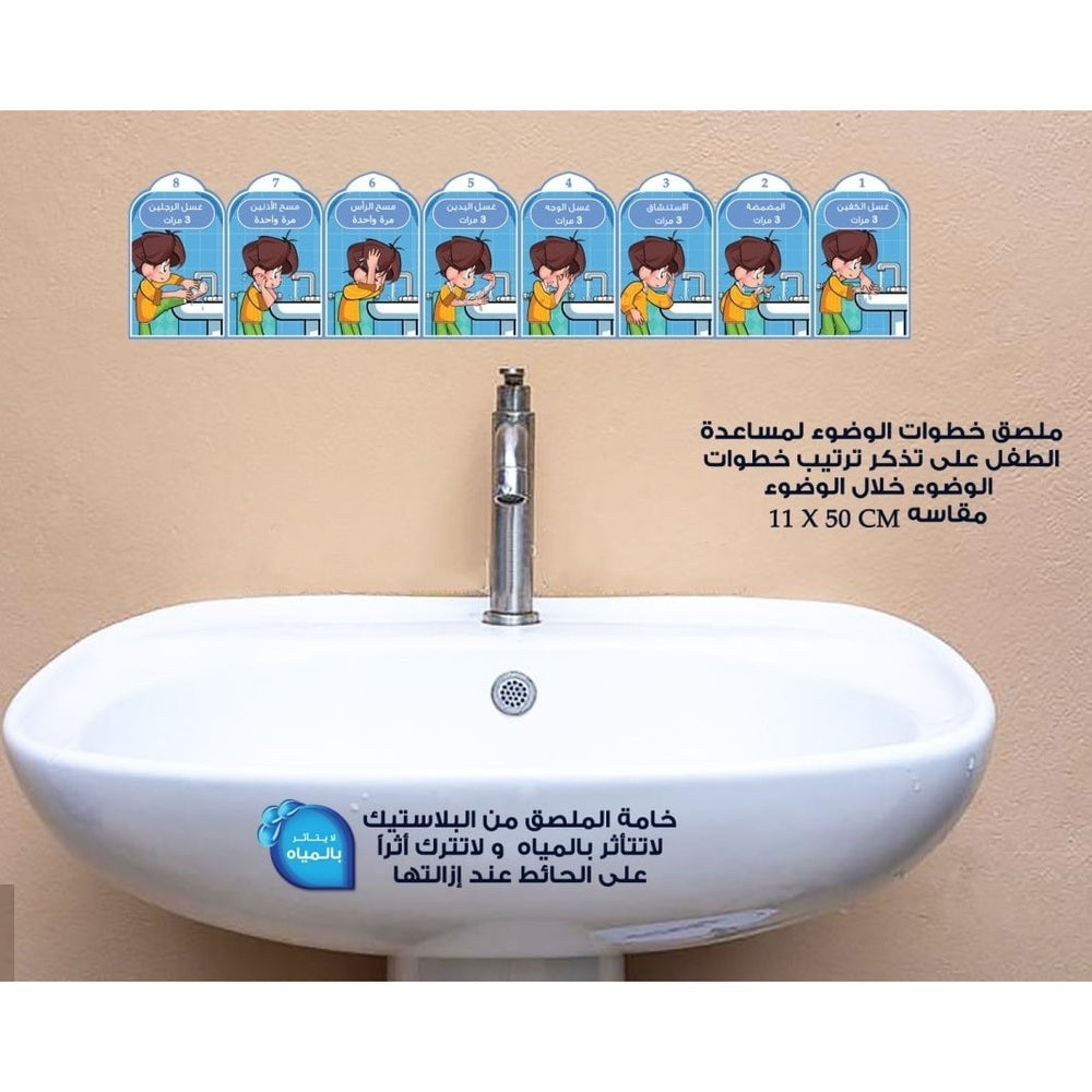 Ablution Steps Teaching Poster - Boy