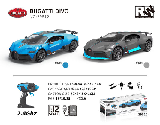 RW R/C 1:12 Scale Bugatti Divo 7.4V Re-chargeable (Grey & Blue)