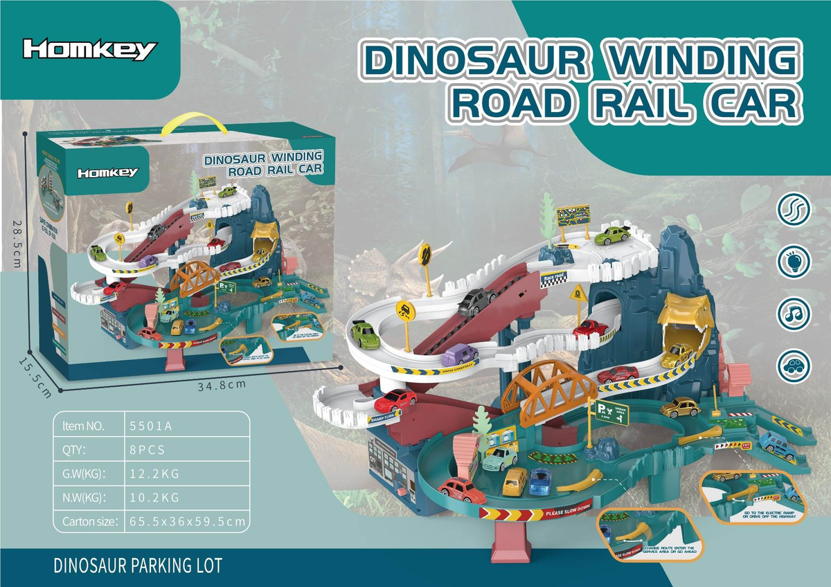 Dinosaur Winding Road Rail Car