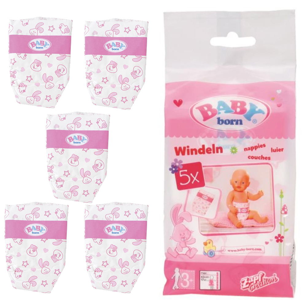 Baby Born Accs Nappies Shrinked 5pk