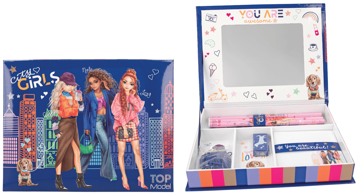 صندوق قرطاسية TOPModel City Girls – تنظيم وأناقة على مكتبك