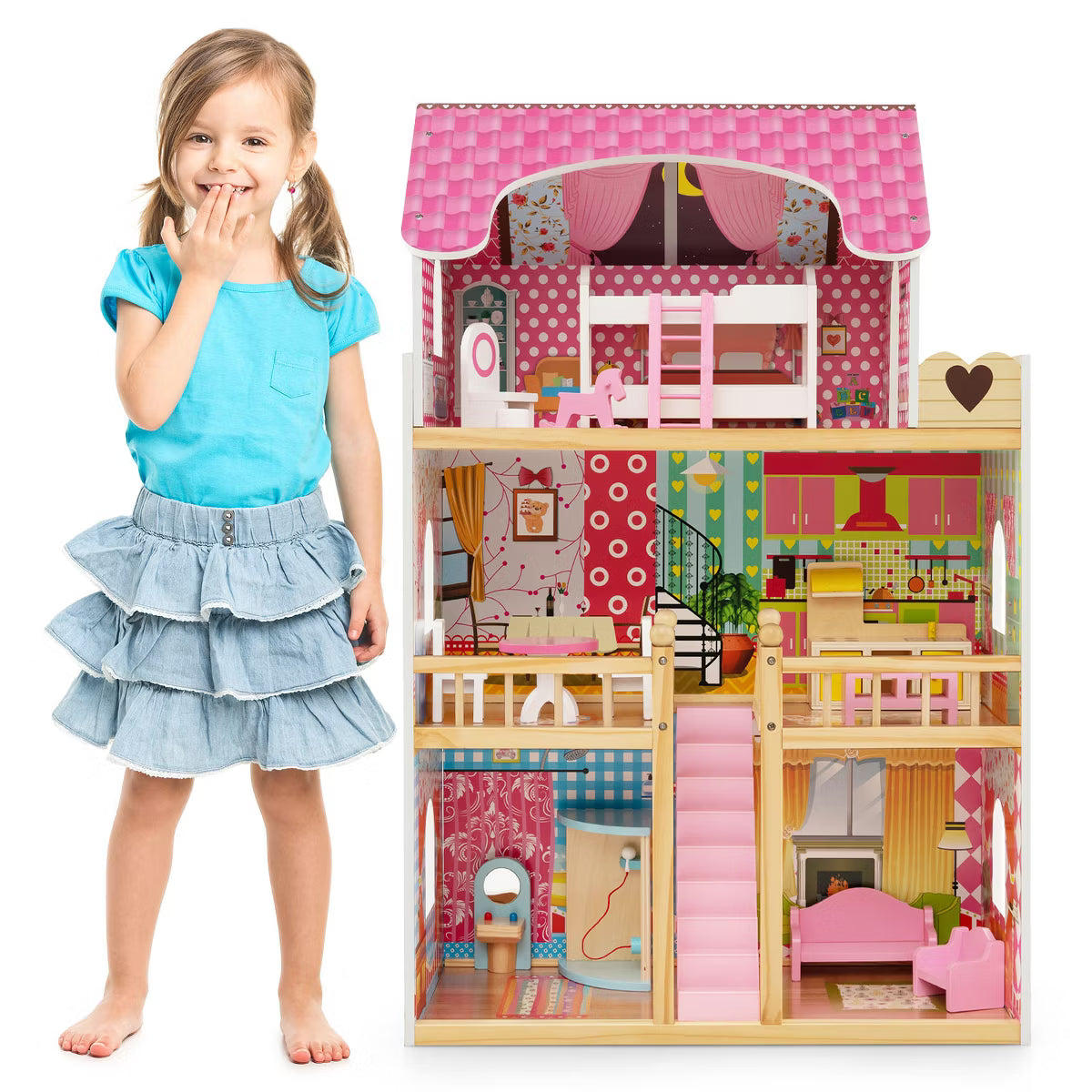 Classic Wooden Dollhouse