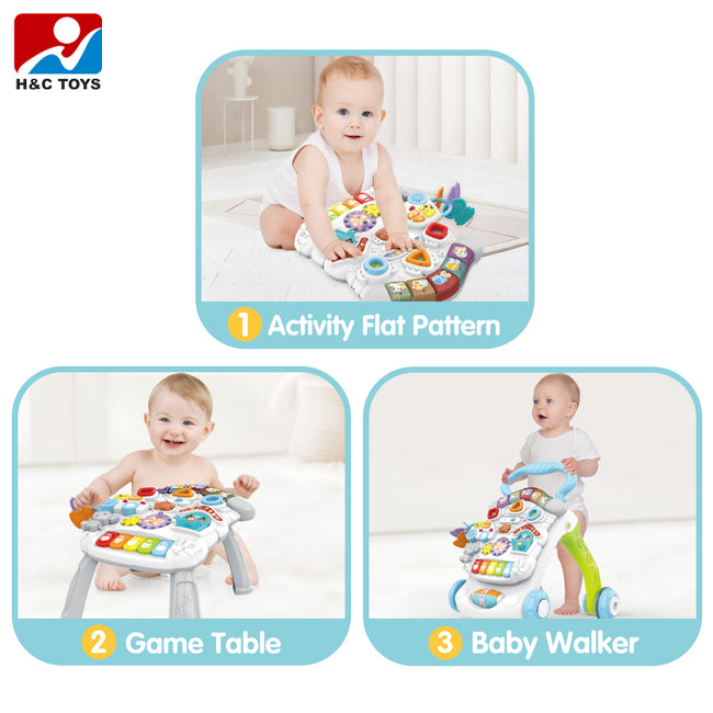 3-in-1 Multifunctional Baby Walker-Pink