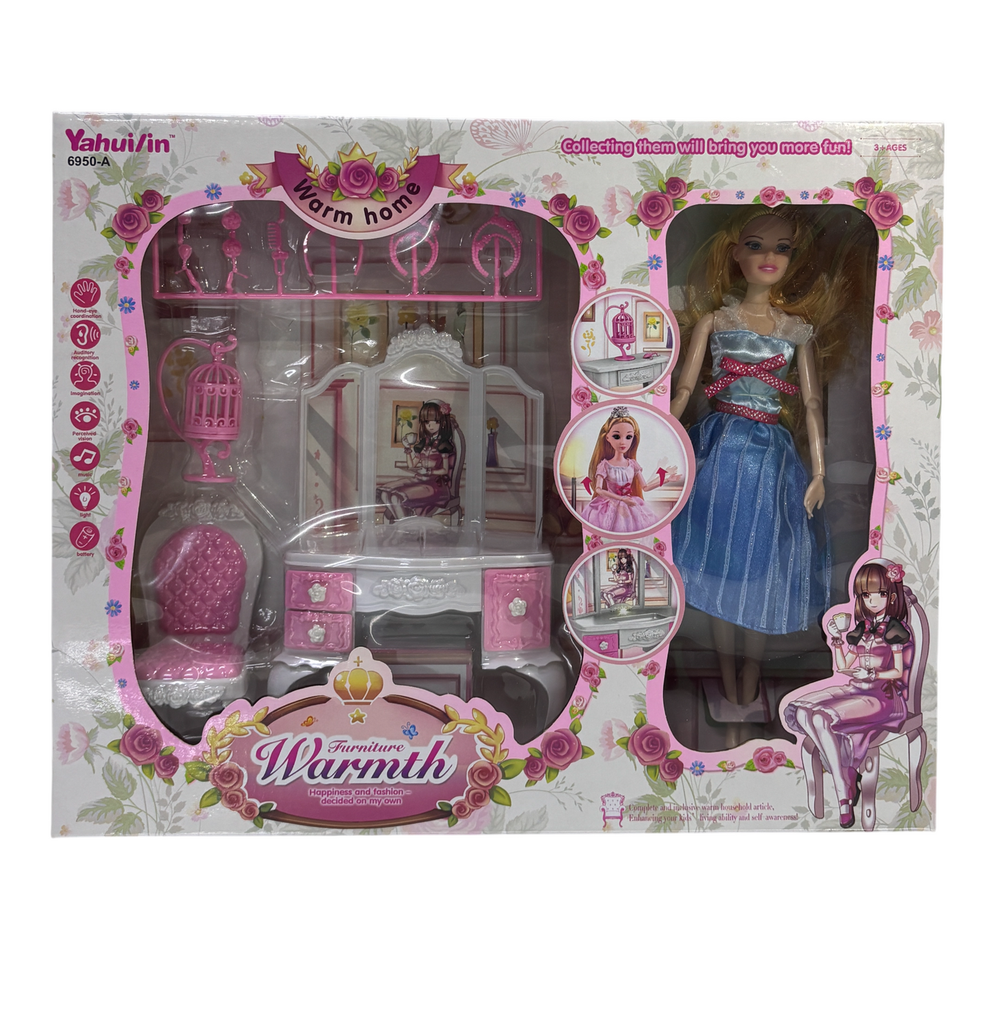 WARM HOME Doll Set With Blue Dress Doll