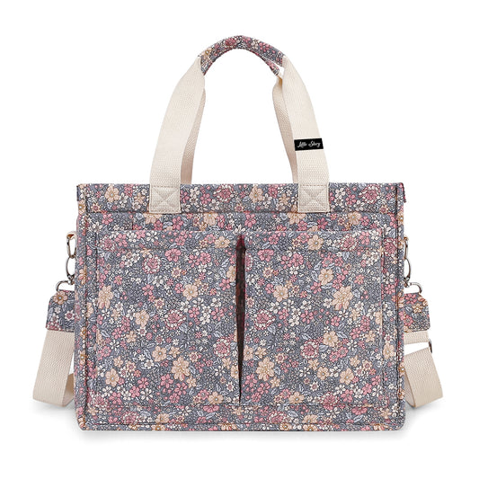 Little Story Meadow Diaper Bag with Stroller Straps - Grey