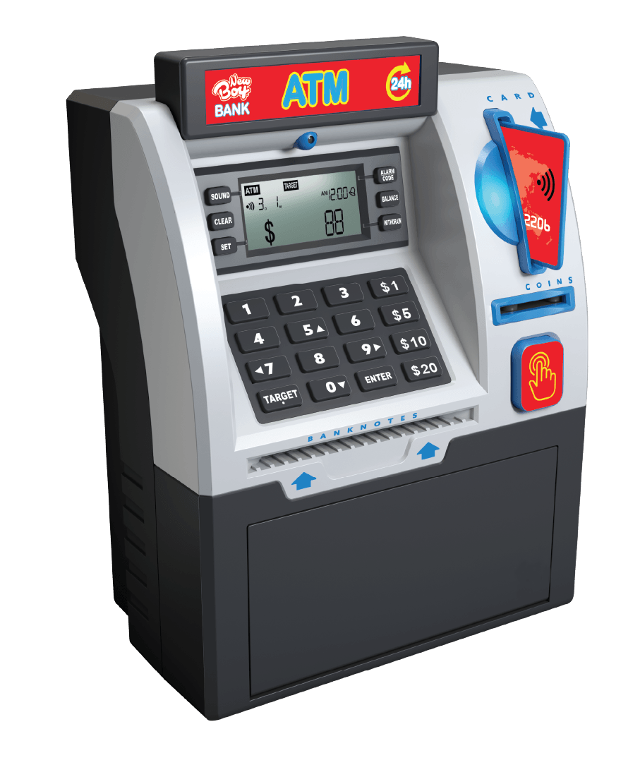 ماكينة ATM توفير للأطفال – تعليم المال بمتعة – أسود
