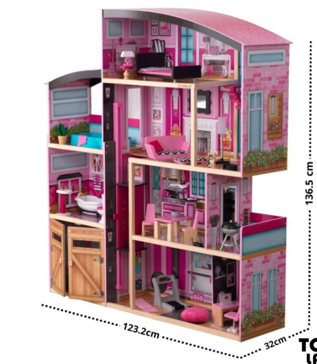 Deluxe 3-Story Wooden Dollhouse