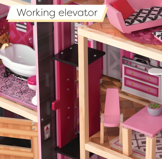 Deluxe 3-Story Wooden Dollhouse