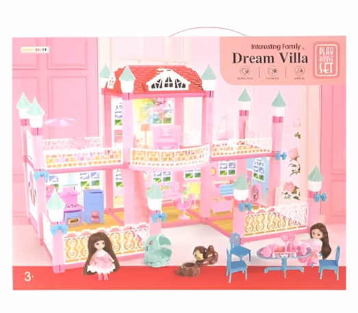 Dreamy Pink Multi-Story Plastic Dollhouse