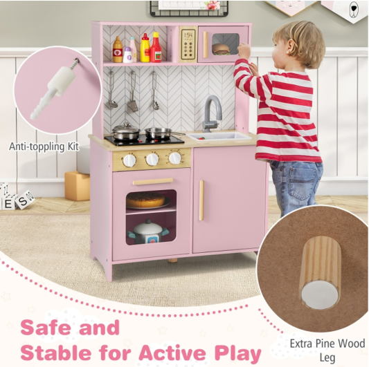 Modern Wooden Play Kitchen