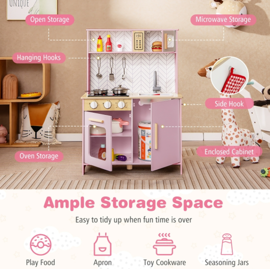 Modern Wooden Play Kitchen