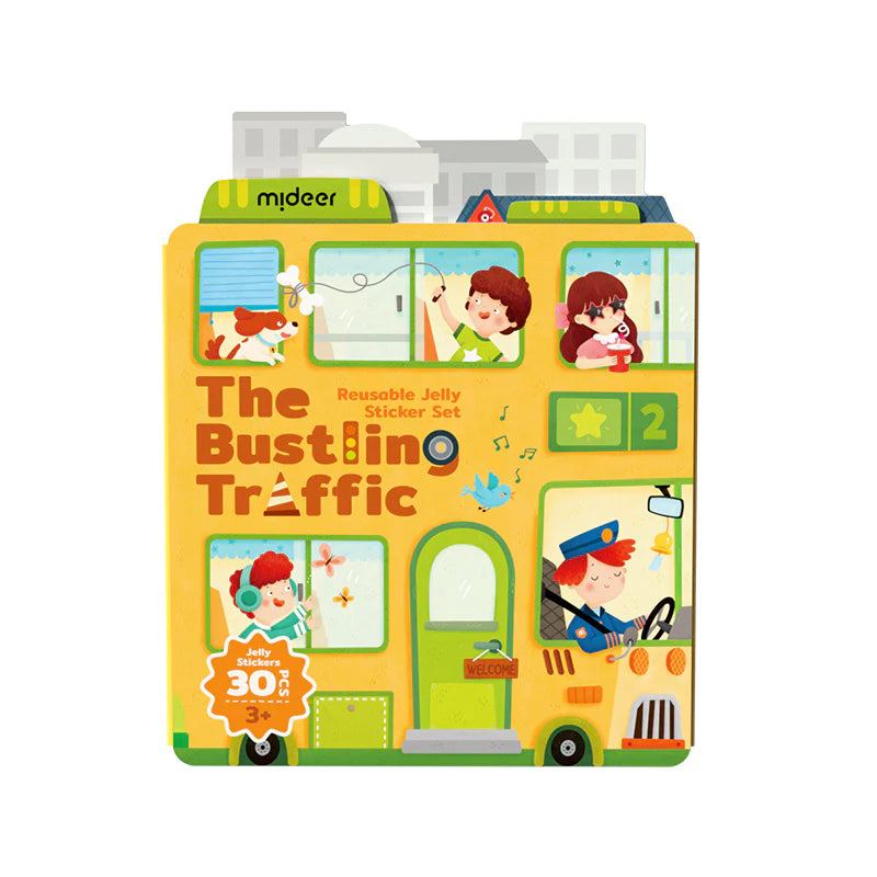 mideer Reusable Jelly Sticker Set - The Bustling Traffic