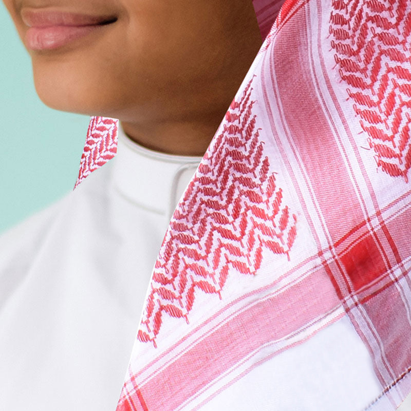 Red Shemagh Malaki For Boys - Size 44Inch - 8 Years