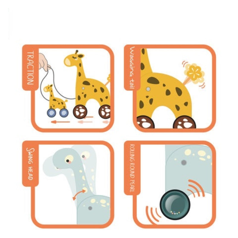 Pull Line 2 Pcs Giraffe