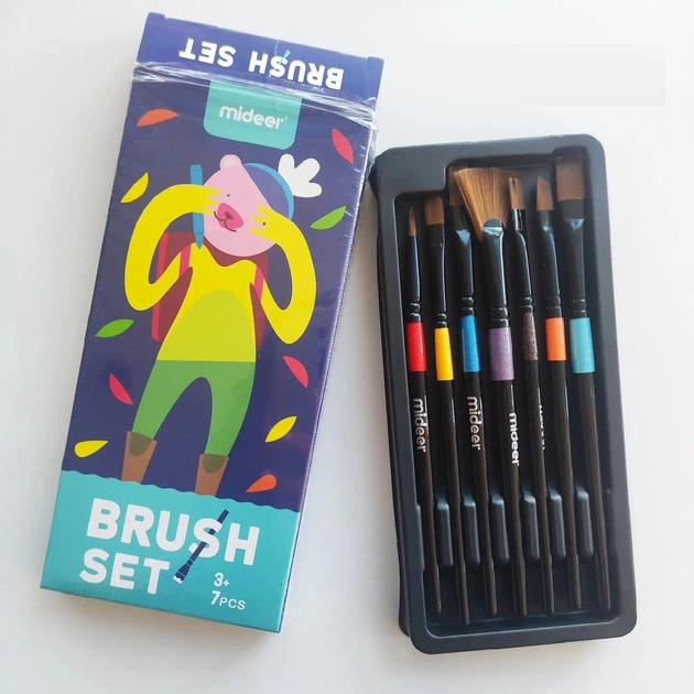Mideer - Finger Paint Brush Set - 7 Pieces
