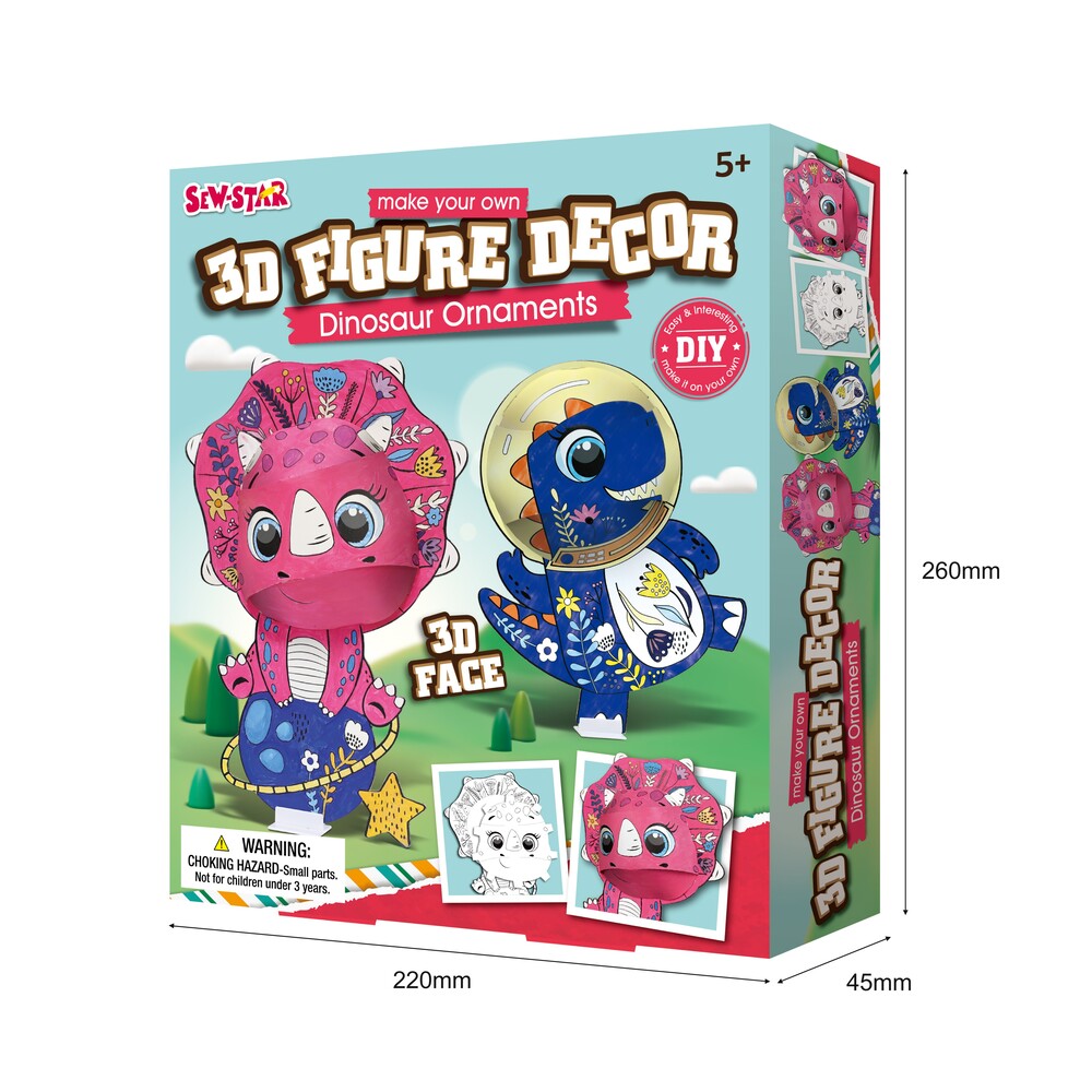 Sew Star - 3D Figure Decor - Dinosaur Ornaments