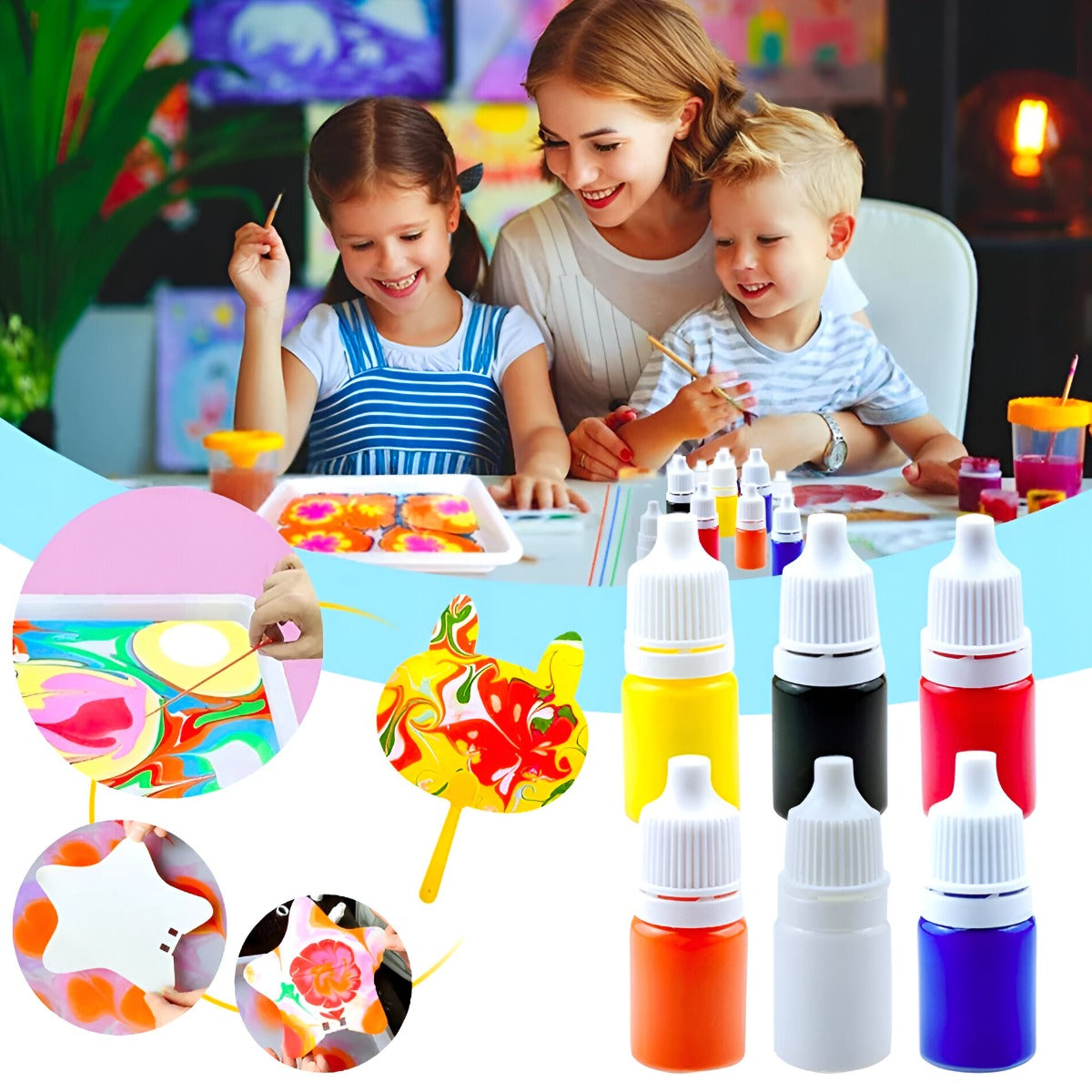 DIY The Master Of The Ebru Water Marbling Painting 12Pcs Colors