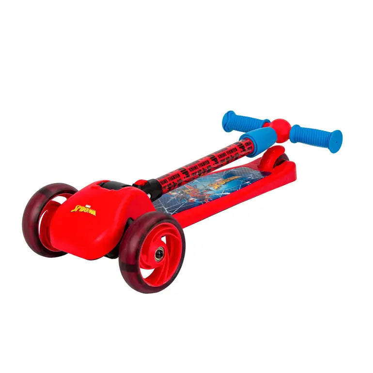 SPARTAN 3-WHEEL LED FOLDING SCOOTER - SPIDERMAN