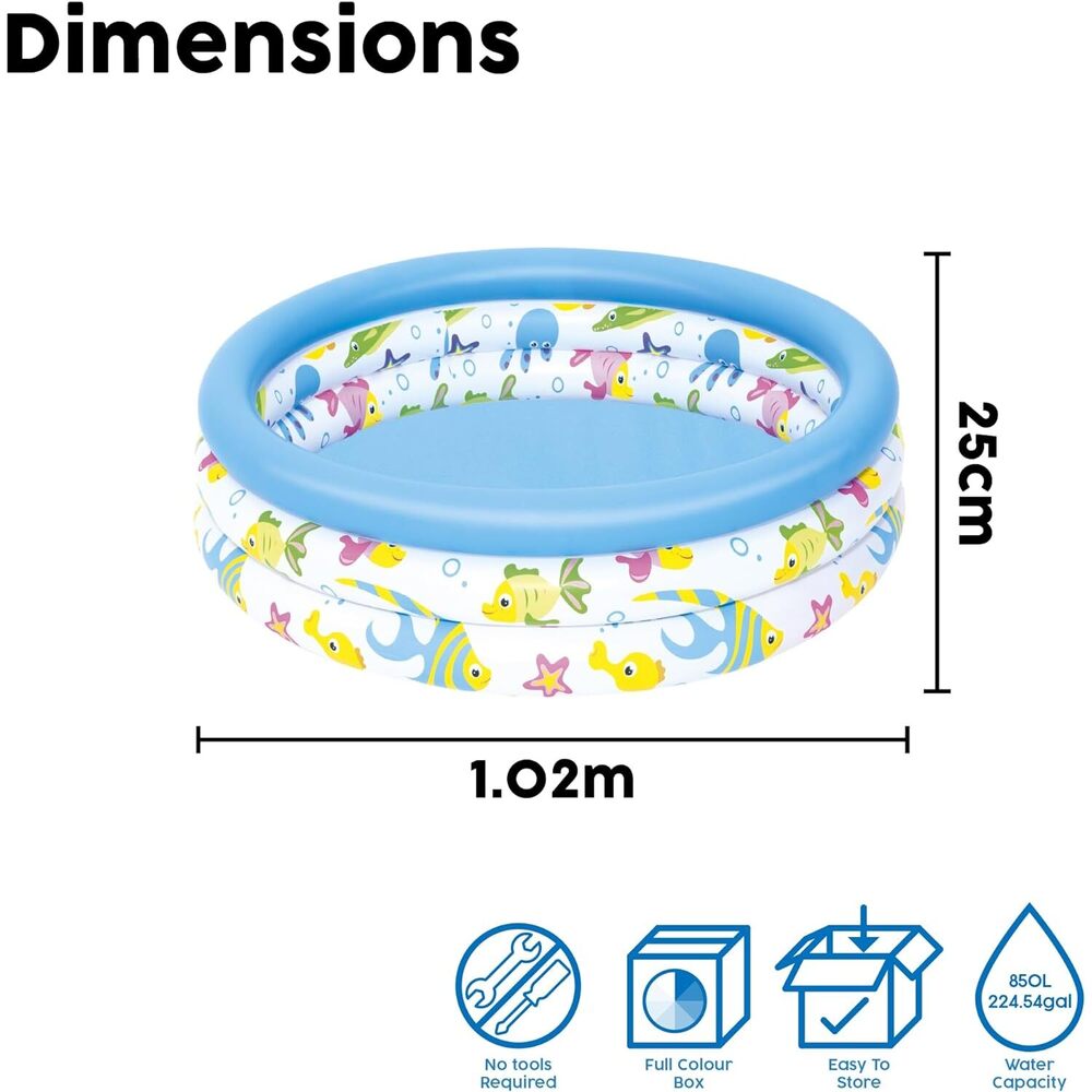 Bestway - 1.02M X H25Cm Coral Kids Pool