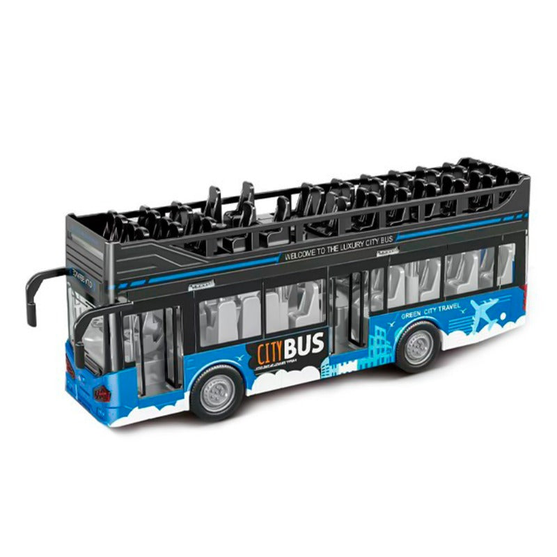 Js Toys Double Decker City Bus - Blue