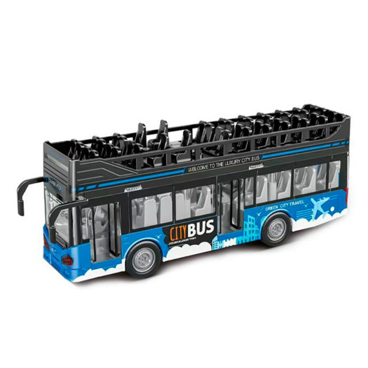 Js Toys Double Decker City Bus - Blue