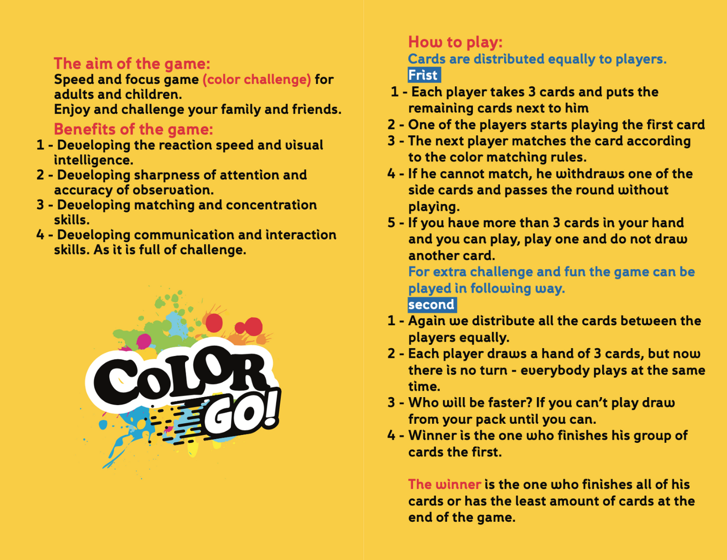 Smart Toys Color Go -English