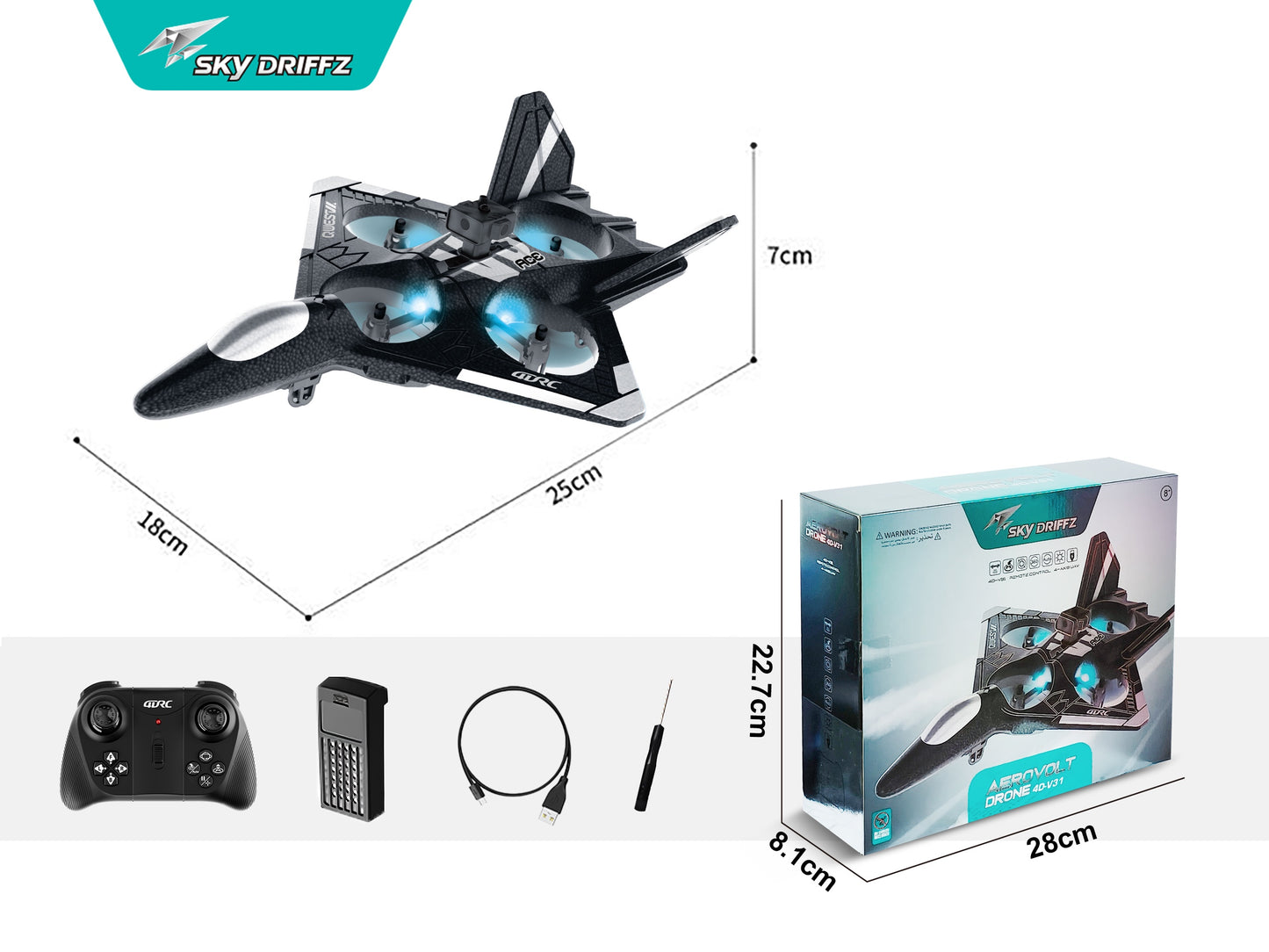 طائرة Sky Driffz بجهاز تحكم – تحليق مثير ليلاً ونهاراً