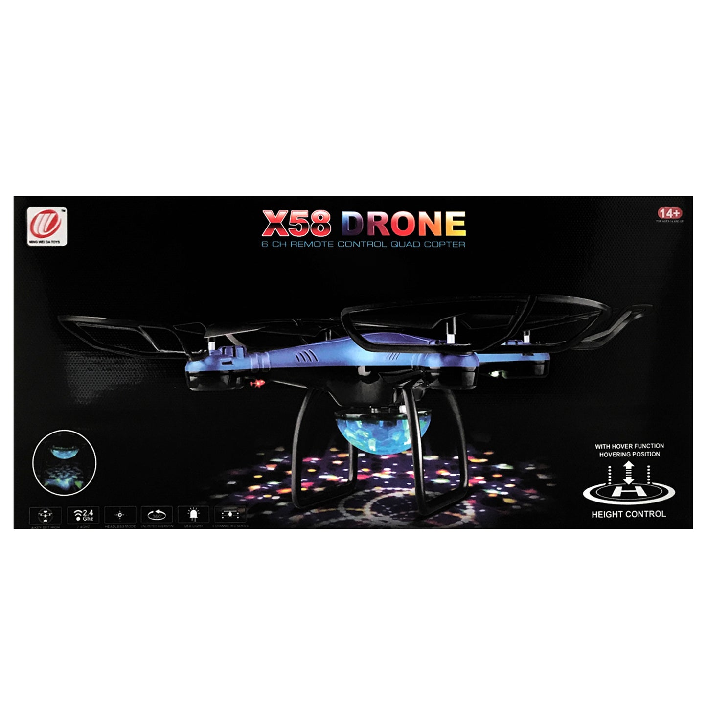 2.4 R/C 6CH DRONE,W/USB Red (ITTL)
