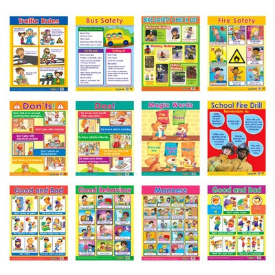 Easy 2 Learn Safety & Good Manners 12 Wall Chart Pack