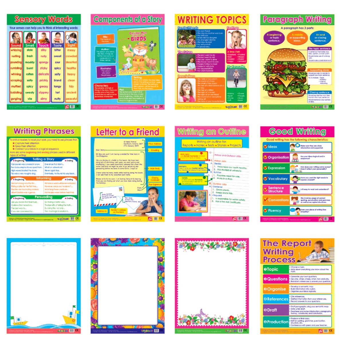 Easy 2 Learn Writing Skills2 12 Wall Chart Pack