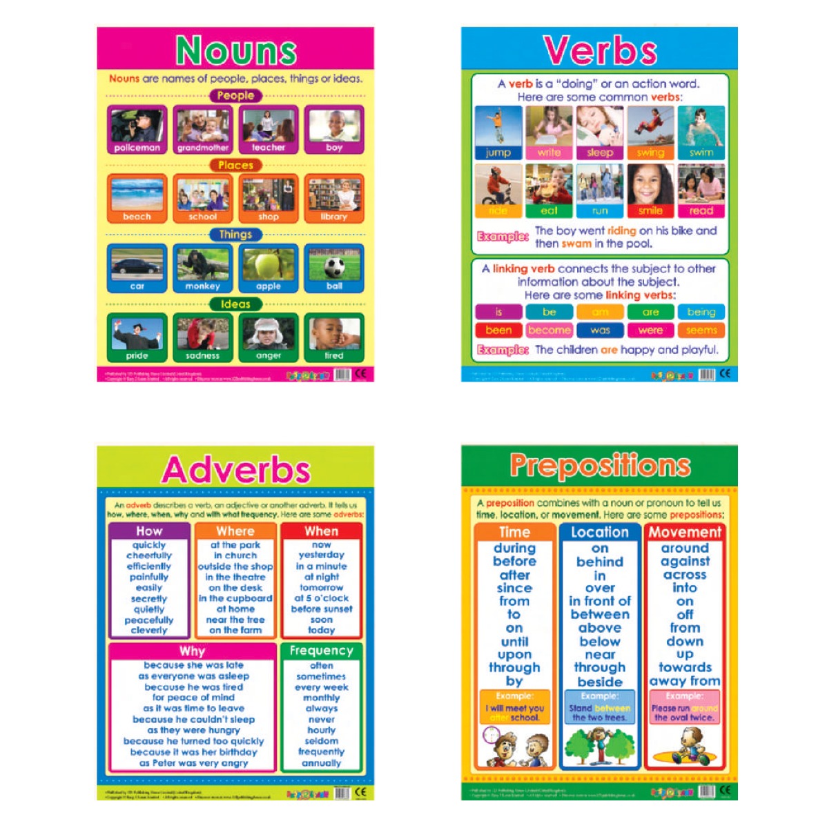 Easy 2 Learn Parts Of Speech 12 Wall Chart Pack