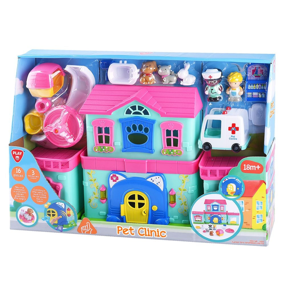 PLAY GO ANIMAL COMPLEX CLINIC B/O-16 PCS