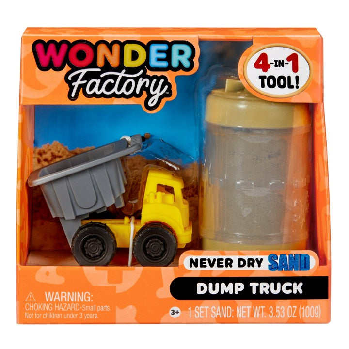 Wonder Factory Never Dry Sand Construction Trucks asstd (PDQ)