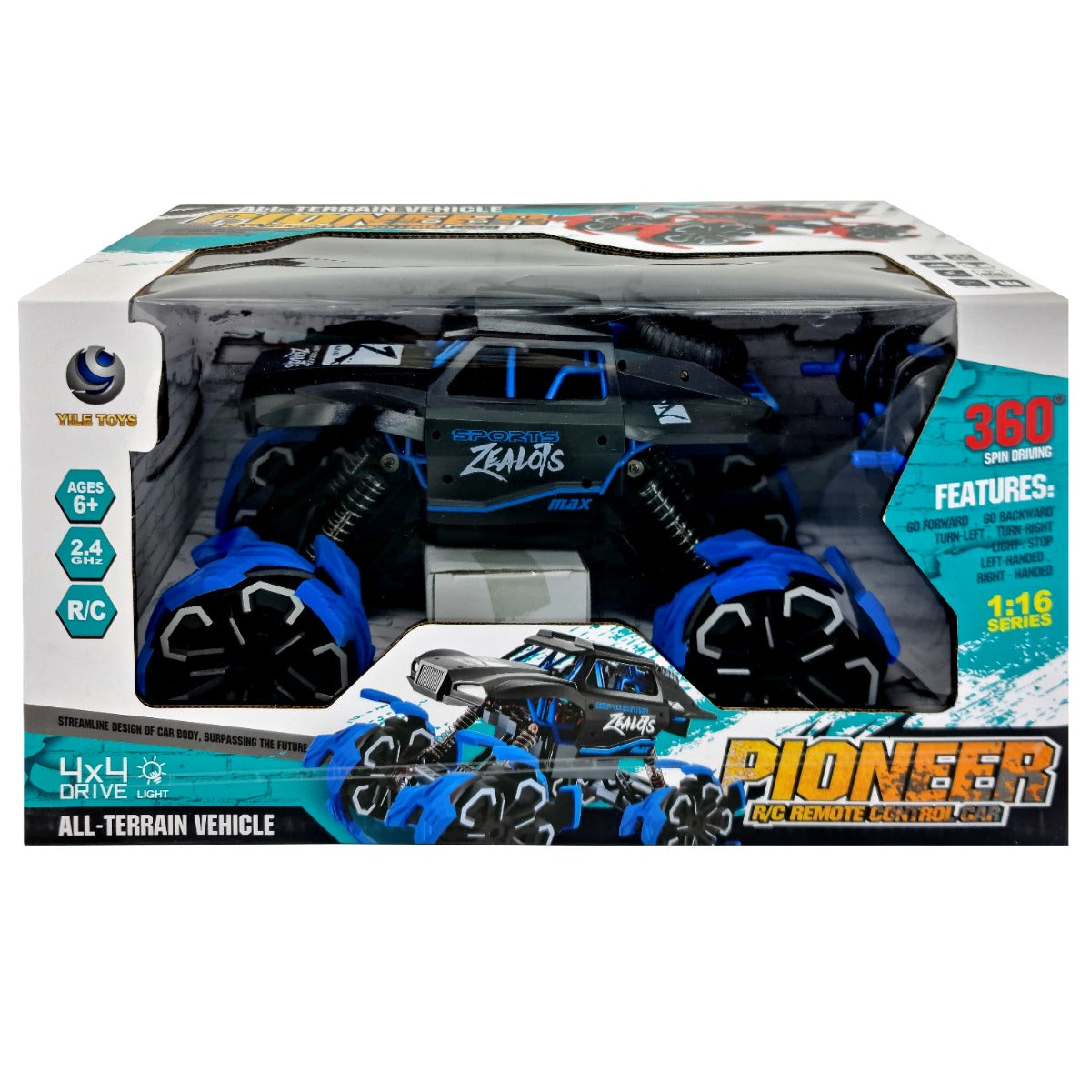1:16 Pioneer Explosive Wheel Remote Control Car, Blue