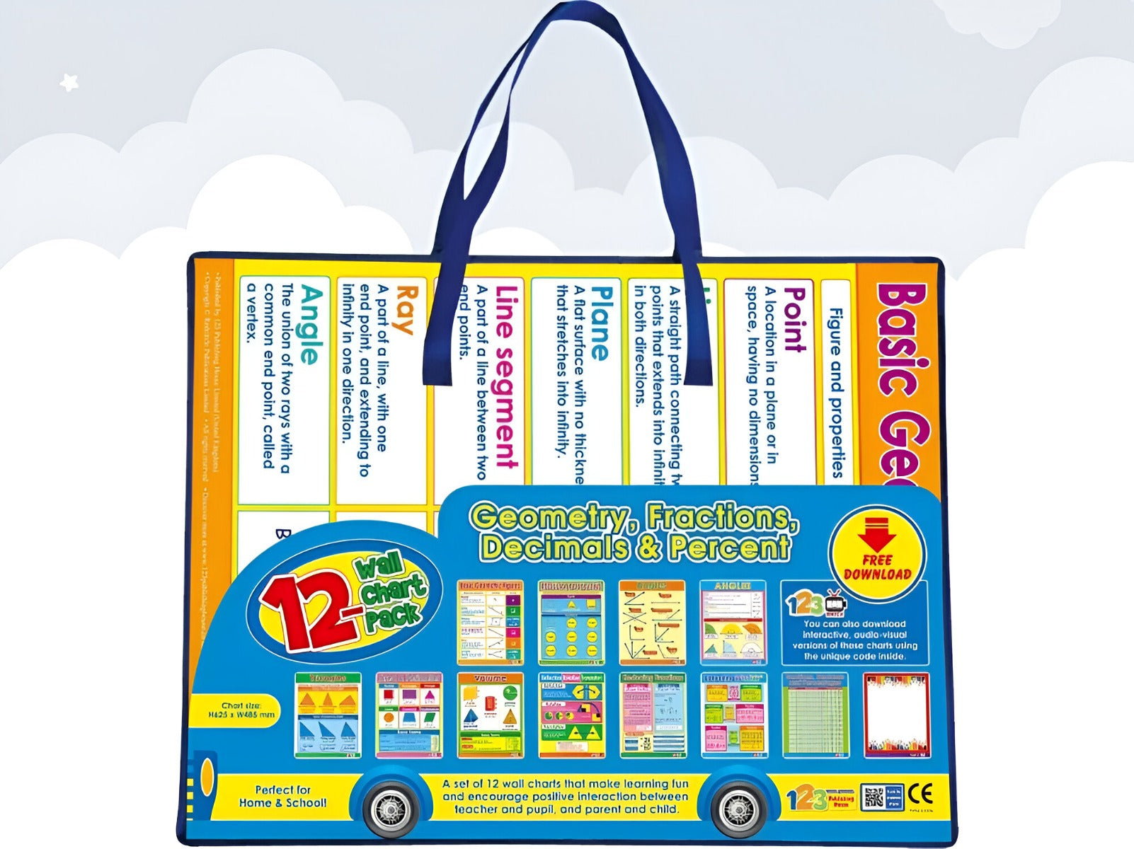 Easy 2 Learn Geometry Fraction 12 Wall Chart Pack