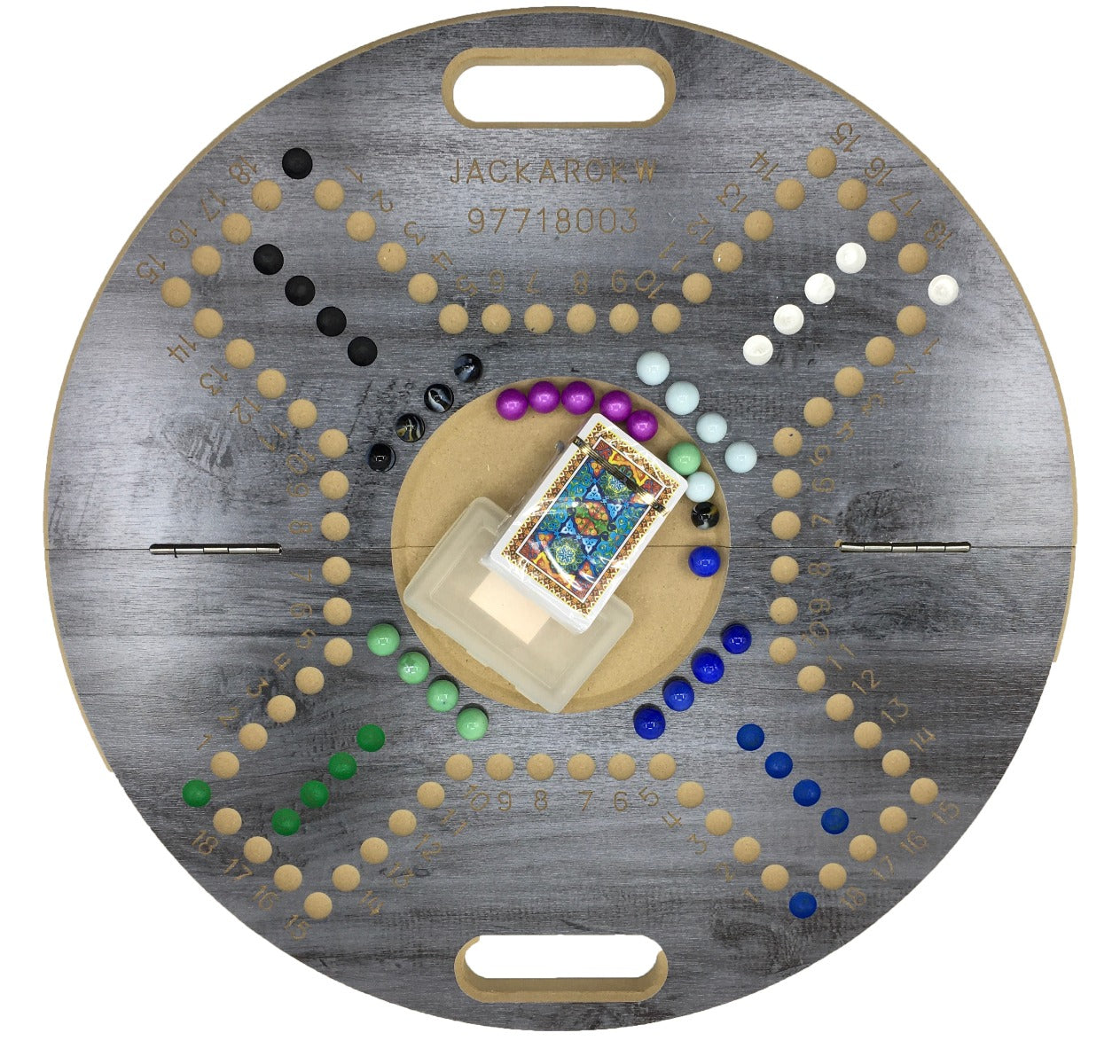 Jackaro Board Game 4 Players With Number Circle Shape-Dark Gray