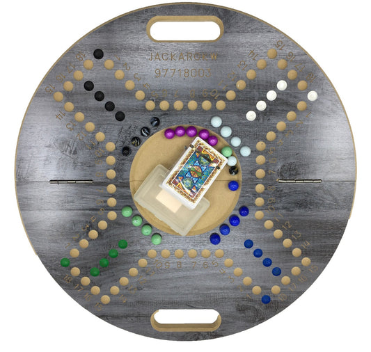 Jackaro Board Game 4 Players With Number Circle Shape-Dark Gray