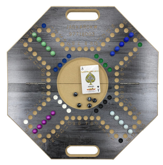 Jackaro Board Game 4 Players With Number Eights Ribs shape-Gray