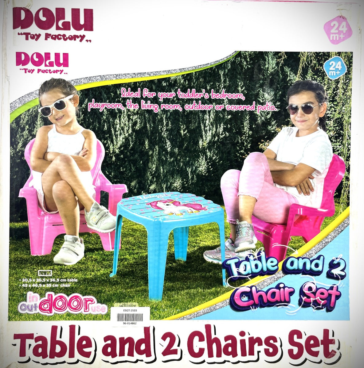Dolu - Unicorn Table And 2 Chairs Set