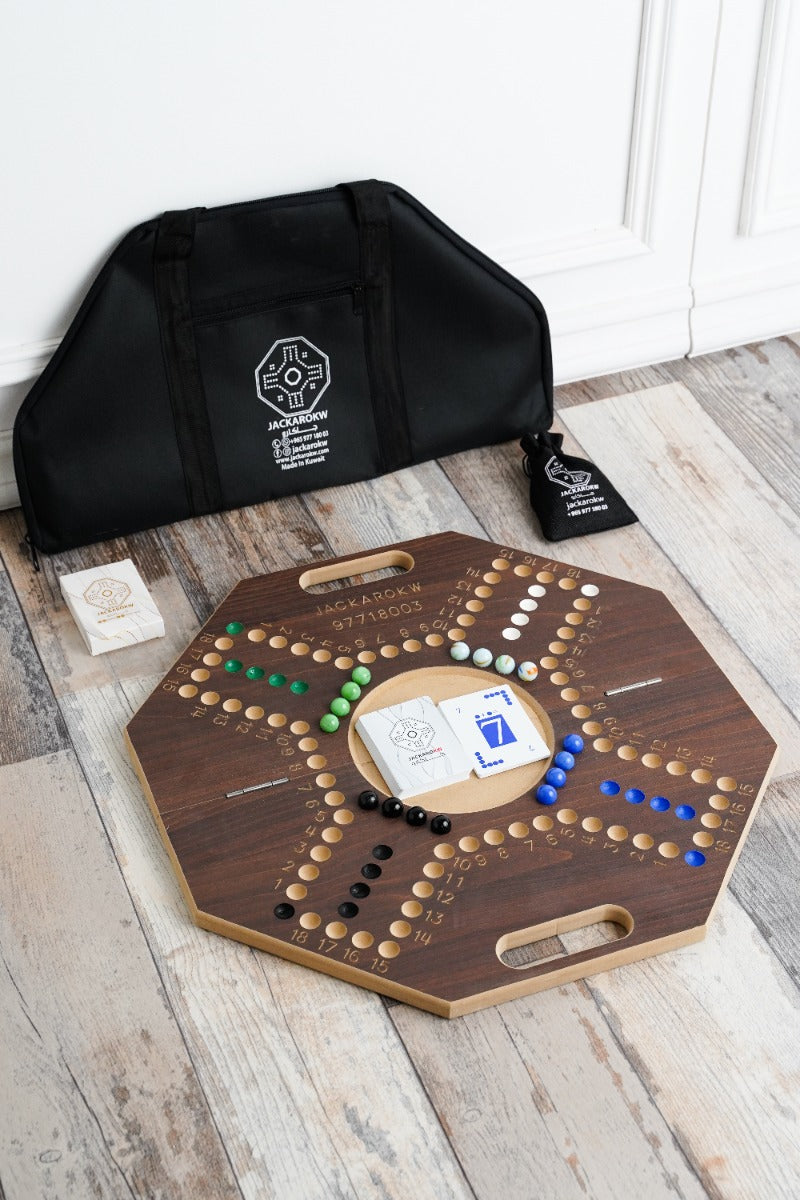 Jackaro Eight Ribs Shape Foldable & Numbered - Brown Board - 4 Players