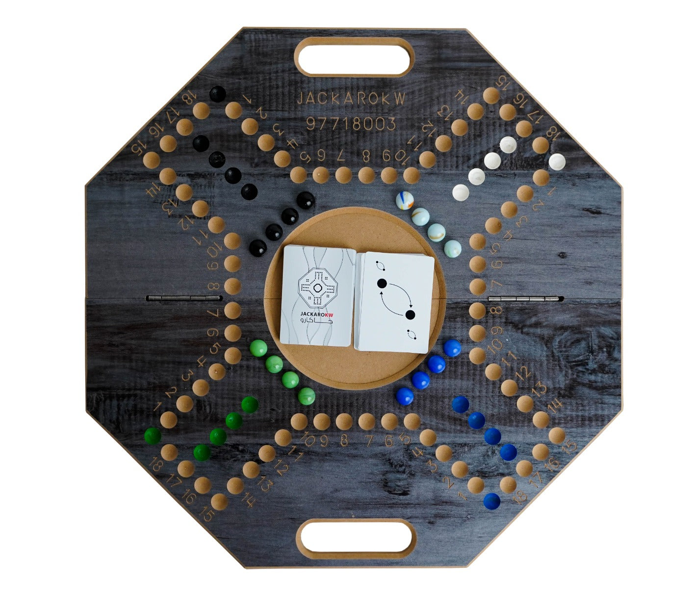 Jackaro Eight Ribs Shape Foldable & Numbered - Dark Gray Board - 4 Players